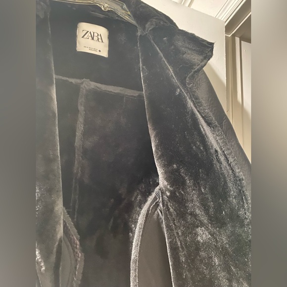 @@@ZARA@@@Zara Biker Belted Double-Faced Jacket. - Picture 9 of 16